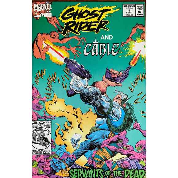 Vtg Marvel Comic Book Ghost Rider and Cable: Servants of the Dead #1 Sept 1992 - Picture 1 of 5
